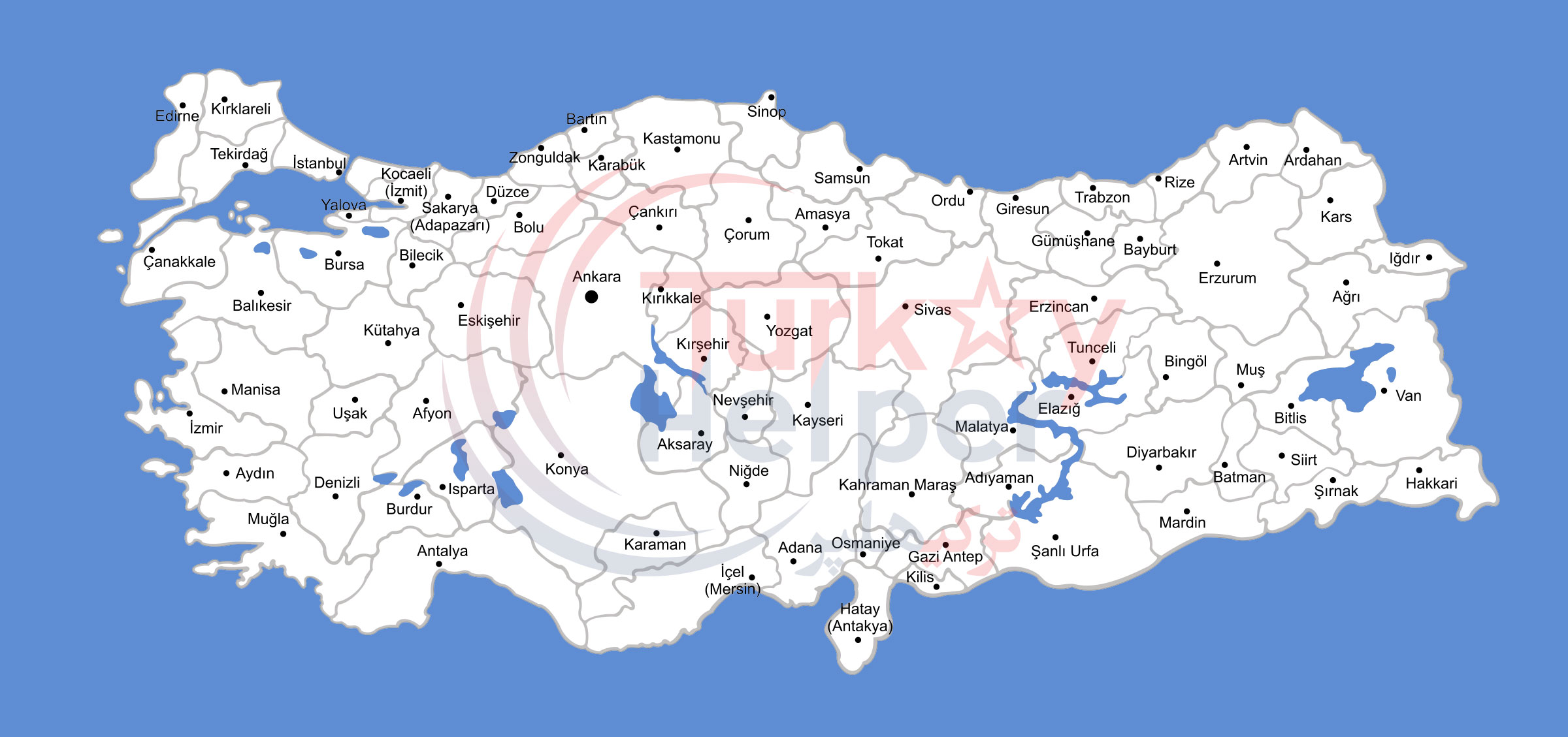 نقشه کشور ترکیه